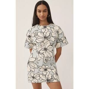sachin and babi light blue dress Dhruv Kapoor Short-Sleeve Embroidered Heart Denim Mini Dress
